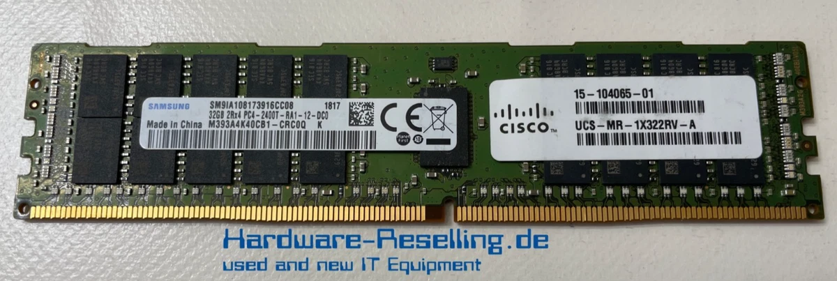 Lot De 24 Barrettes RAM DDR4 768Go (24x32Go) RDIMM ECC Reg PC4-19200 Pour Serveur Dell R740