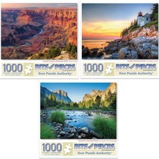 Bits and Pieces 3-Pack 1000pc National Park Puzzles Grand Canyon Yosemite