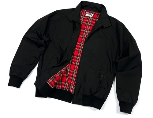 Vintage FRED PERRY Black Classic Full Zip Bomber Harrington England Size 44 M/L
