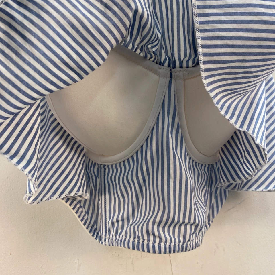 Camiseta de natación Tankini 34C Victoria's Secret para mujer sujetador azul acolchado con aros Foto 3 de 4