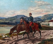 Scène équestre, Chevaux à La Marre XIX Siècle