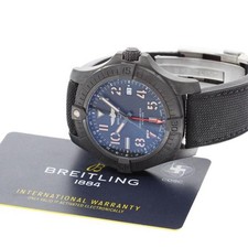 BREITLING AVENGER GMT 45 V32395 Titanium Rubber Black Dial Automatic Date #C236