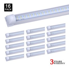 16Pcs T8 8FT Integrated Led Tube Light Bulbs 72W 8' Led Shop Light Fixture 6000K