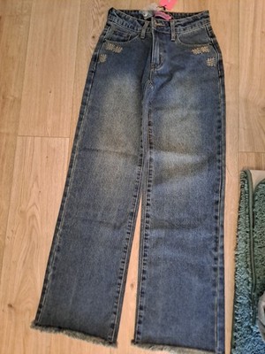 Edikted Blaue Low Waist Jeans Baggy