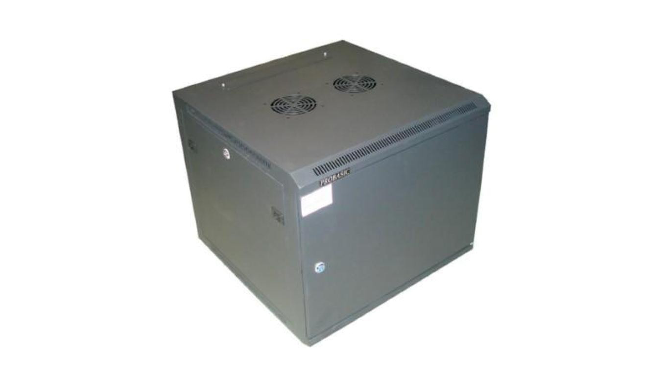 19iquot/br hanging cabinet PILO 9U 600x600 RAL9004 sheet metal /T2UK