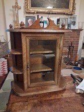 Vintage Wooden Curio Cabinet Display Wall Mounted Or Freestanding, 58x49 Cm