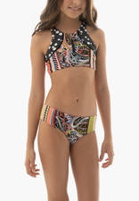 Maaji L105141 Girls Reversible Roman Stripe Basket Bikini Set Size 12