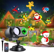 80 pattern Holiday Projector Lights Outdoor w/ Remote Timer, Waterproof Black