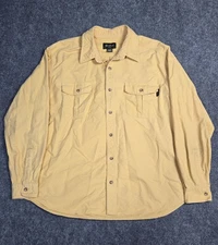 Eddie Bauer Shirt Mens XL Yellow Button Front Long Sleeve Cotton Outdoor Casual
