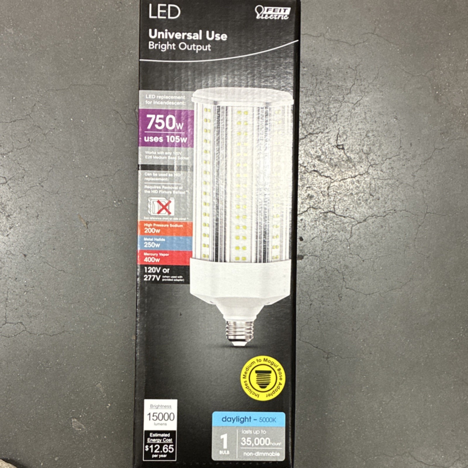 Feit Electric LED Universal Use Light Bulb 750W Eq 105W 120V/277V 5000K 15000lm