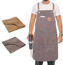 Woodworking Apron Heavy Wax Canvas Work Apron Adjustable Tool Storage Unisex