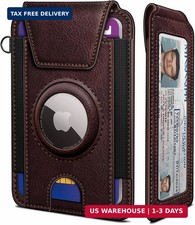 0.25" Ultra Slim AirTag Wallet for Men RFID Minimalist Magnetic Flap Card Holder