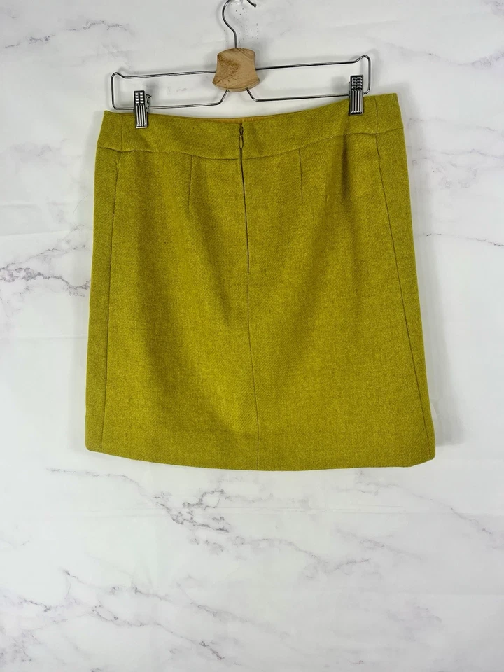 BODEN Wool Skirt Chartreuse Yellow Mod Plus Size 18L - Image 3 of 4