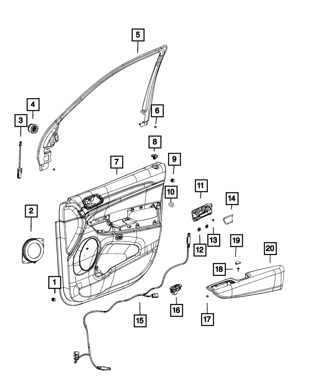Genuine Mopar Front Door Trim Panel Left 7GY892L1AA