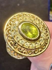 Peridot Ring, Vintage, Size 7, 18k Gold Vermeil Over Sterling Silver