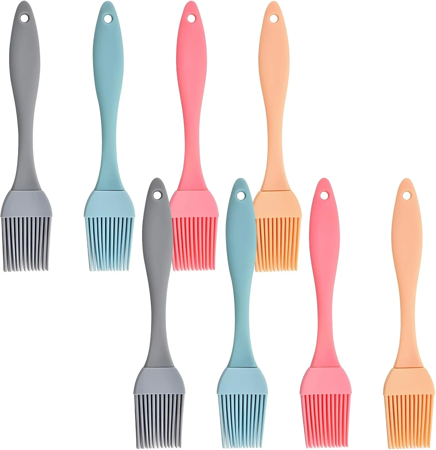 Pack of 8 17 Cm Pastry Brush, Silicone Pastry Brush, Kitchen Brush, Black Silico