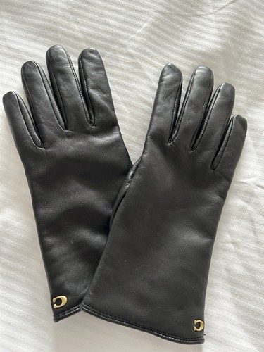 Coach Black Leather Gloves - Picture 1 of 6