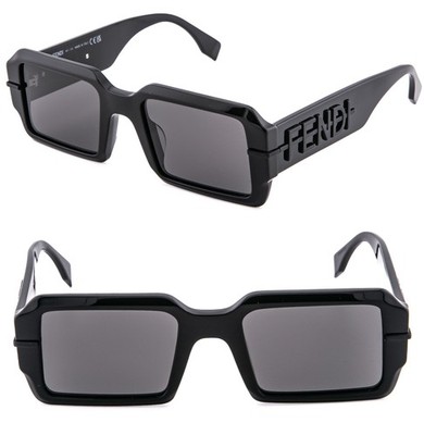 FENDI FENDIGRAPHY HOBO Logo 40073 Shiny Black Square Bold Sunglass