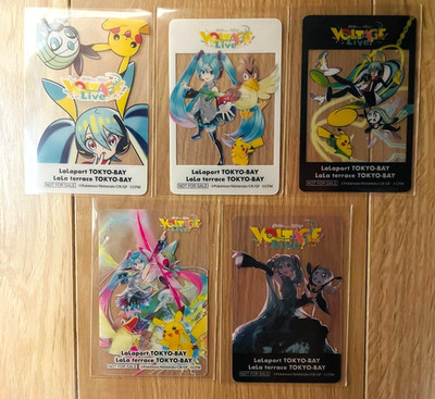 Pokemon x Hatsune Miku VOLTAGE LIVE Limited Clear Card 5 Set Complete Pikachu