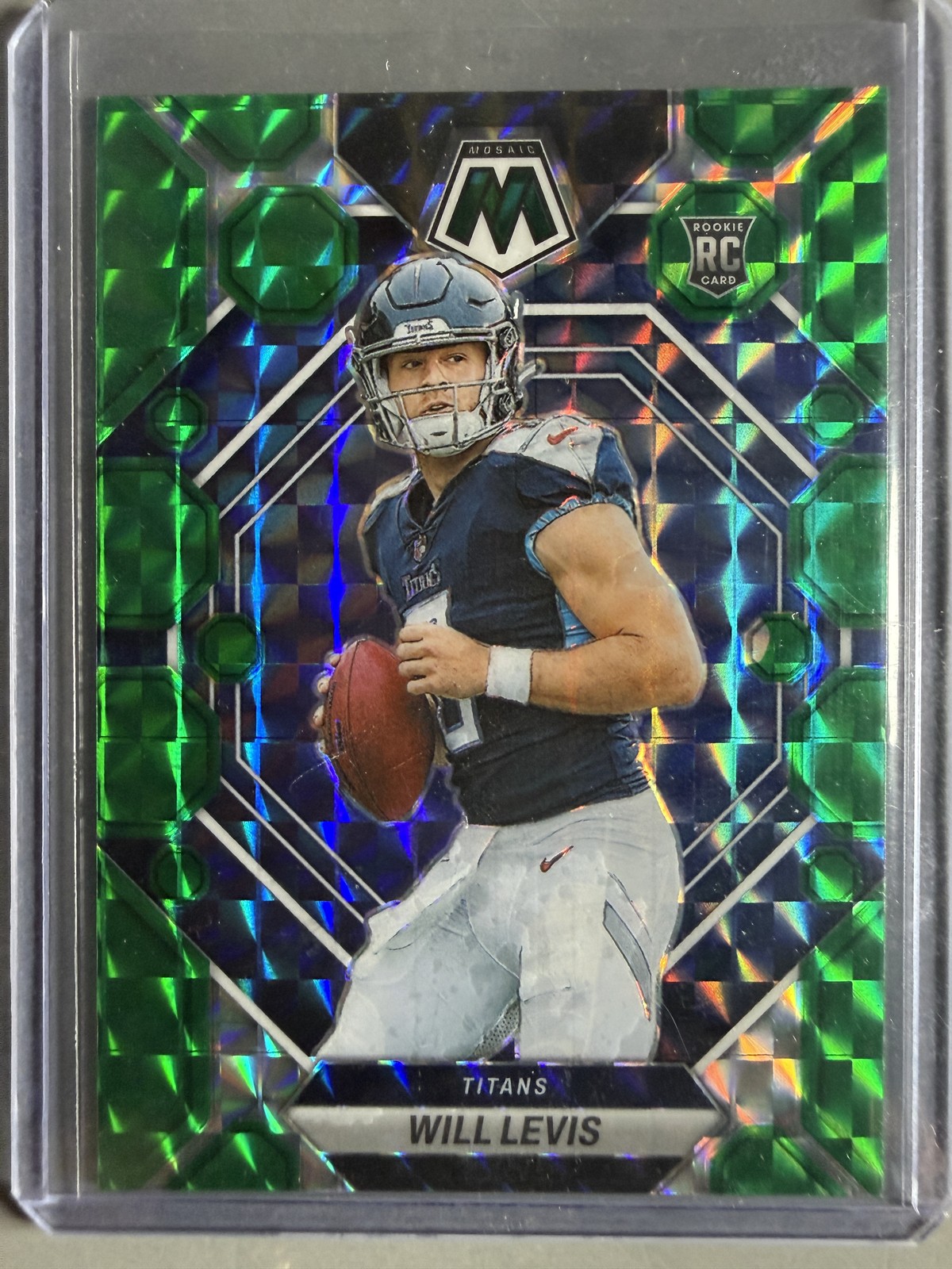 2023 Panini Mosaic #377 Will Levis Green Mosaic