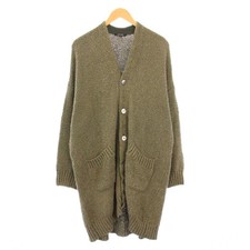 Pas de Calais Knit Cardigan Long Sleeve V Neck Khaki Size 36 Used