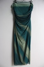 Womens Tie Dye Strapless Prom Dress Green - Size Large L (M36)