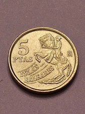 1997 🇪🇸 SPAIN 5 PESETAS WORLD COIN KM981 BALEARIC ISLANDS ALM-UNC FREE SHIP 