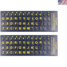 Easy Application 2PCS English Keyboard Stickers - Waterproof with Large Letters