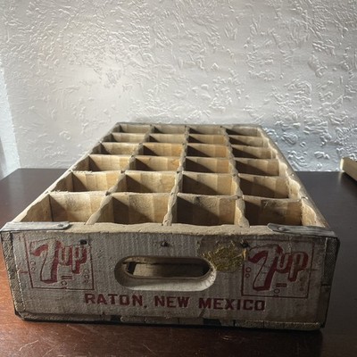 7up Vintage Antique Wooden Pop Soda Bottle Crate Raton New Mexico