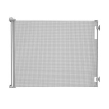 71 In. W X 41 In. H Indoor/Outdoor Retractable Baby Gate Gray