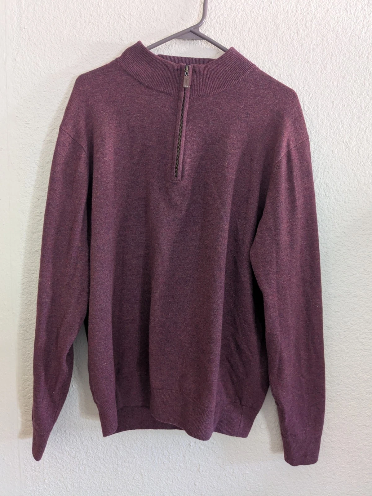 peter millar wool 90% cashmere 10% blend lined 1/4 zipper sweater mens XL ex.
