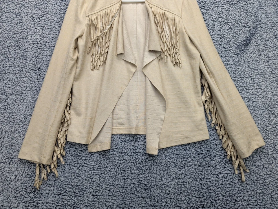 Chaqueta Alberto Makali Western Imitación Cuero Talla M Flecos Country Borla Buckskin Foto 4 de 4