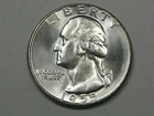 BU 1955 Silver Washington Quarter.  #36