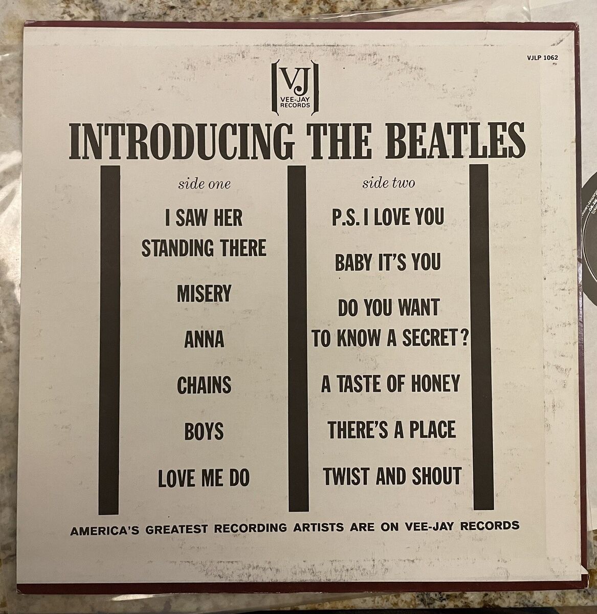 Introducing The Beatles, Vee Jay SR1062-BROWN BORDER Introducing The Beatles, Vee Jay SR1062-BROWN BORDER