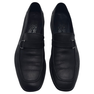 【関税&送料込】Salvatore Ferragamo Leather And Suede Achill Salvatore Ferragamo Mens Black Leather Shoes 8.5 D Side