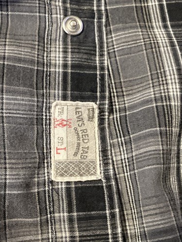 Levi’s size XL regular black plaid western pearl snap men’s shirt - Picture 4 of 8