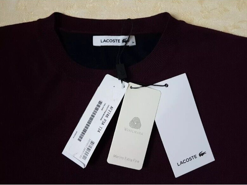 LACOSTE Women Purple /Navy Wool Jumper  Size 34 UK UK 8  RRP £135 - Picture 10 of 11