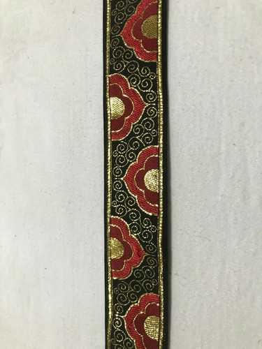 Vintage French Jacquard Embroidered Trim By The Yard About 1 1/2" wide " Taj" - Picture 5 of 13