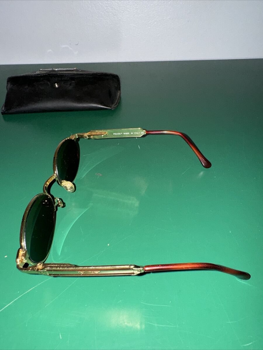 Police Sunglasses 1980s Vintage 2284 W/CASE Missing A Rubber Police Sunglasses 1980s Vintage 2284 W/CASE Missing A Rubber