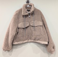 Nwt Lulus Cozy With You Taupe Faux Fur Drawstring Waist Jacket Size Xl
