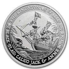 Black Flag Calico Jack Mary Bonny The Kingston 2024 1 oz Silver Coin Perth Mint