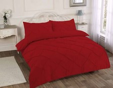 PINTUCK DUVET SET TOP NOTCH QUILT COVER SINGLE DOUBLE SUPER KING SIZE BEDDING