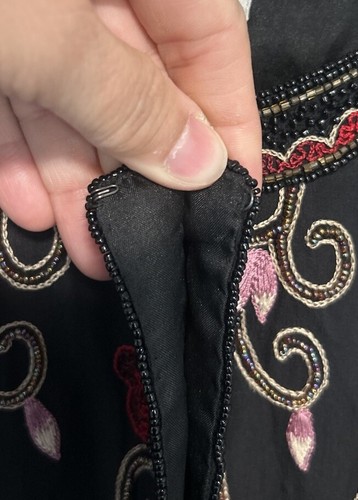 Giacca Papell Boutique da sera 2X 100% seta manica lunga ricamata con perline usata in ottime condizioni - Foto 4 di 8