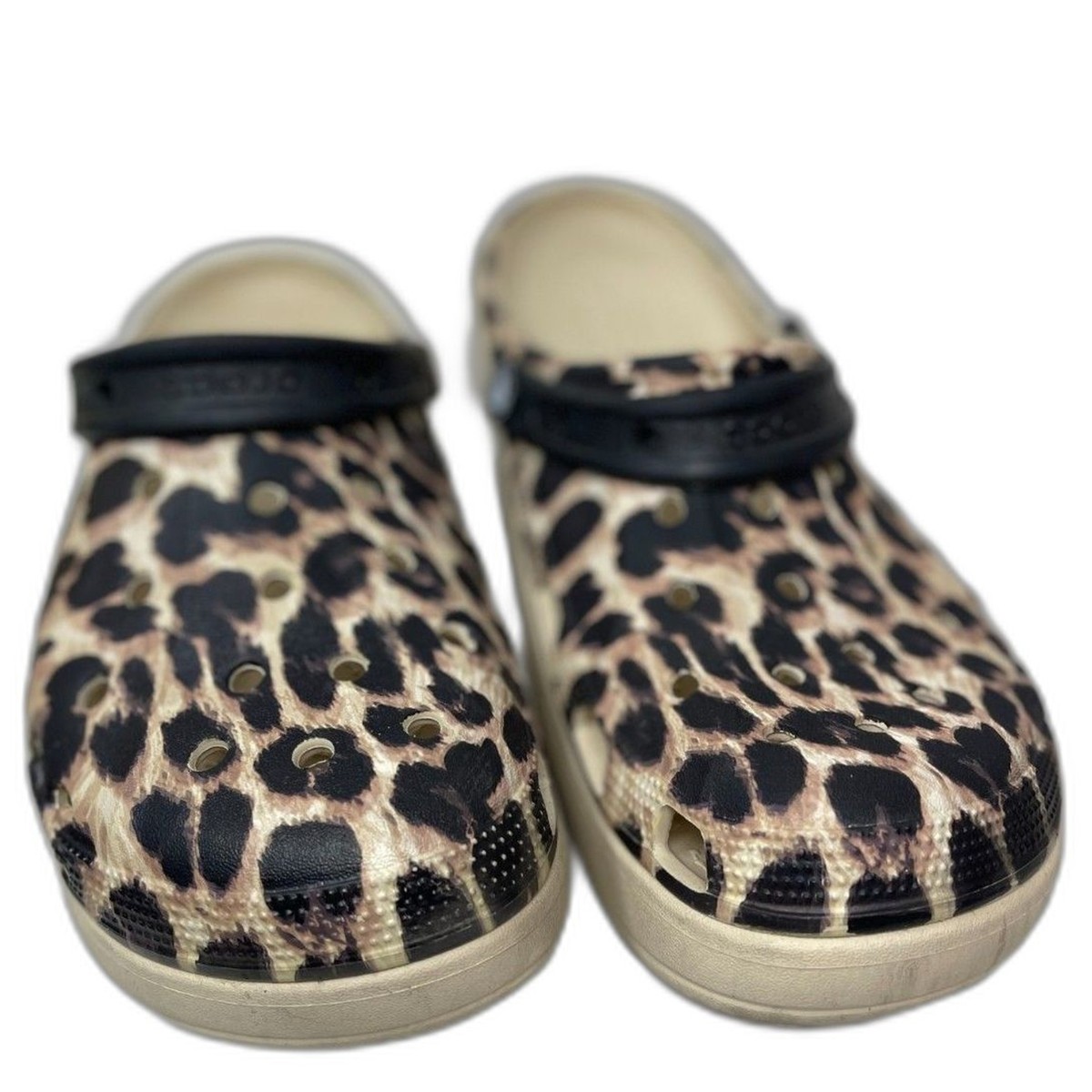 Crocs Women's Shoes Classic Animal Cheetah Print Platform Clogs