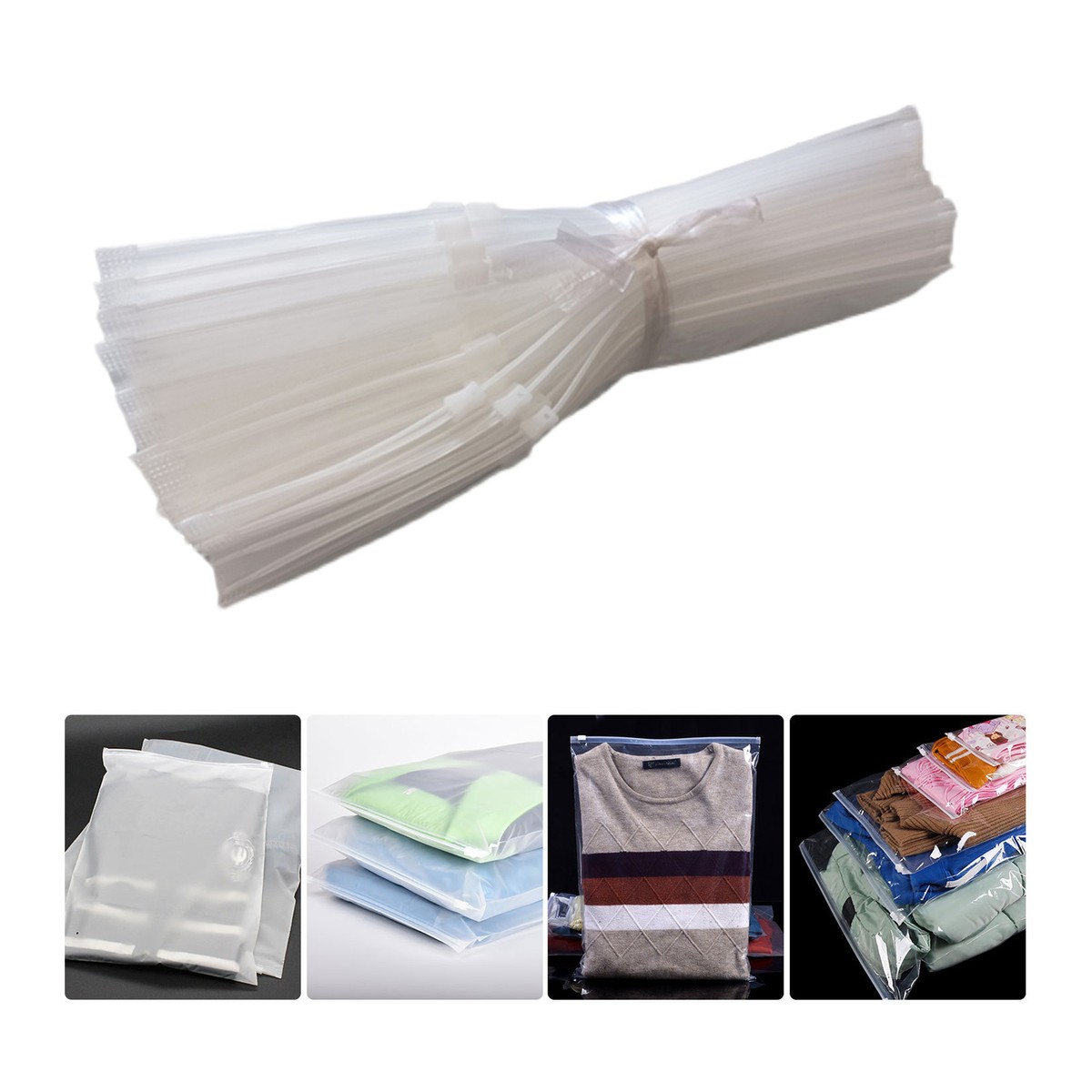 50pcs Packaging Bags Frosted Bag Zipper Bag Poly Bags Resealable