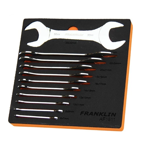 Super Thin Spanner Set Open End 11 Pc Limited Torque Application Franklin AF1811