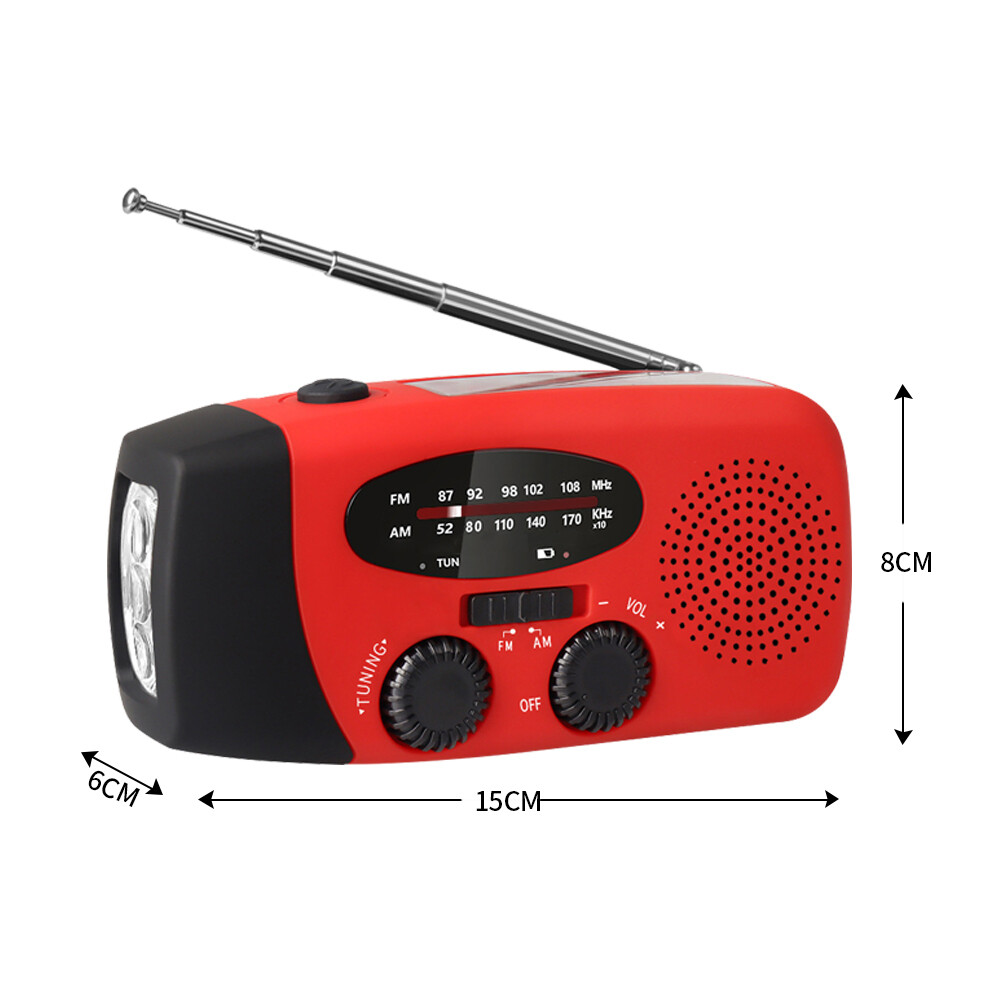 Wind Up Solar Powered & USB Rechargeable Hand Crank FM AM Radio Light Portable eBay