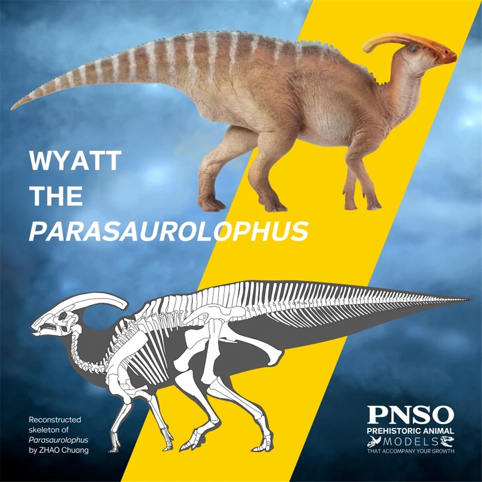 PNSO Parasaurolophus 44 Figure Dinosaur Animal Model Collections Toys Gift Decor - Image 3 of 4