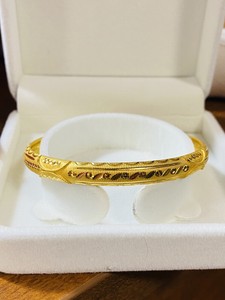 22k Yellow Gold Fine 916 Womens Bracelet Bangle Sm Med Fits 6 7 8 5g 7mm Wide Ebay