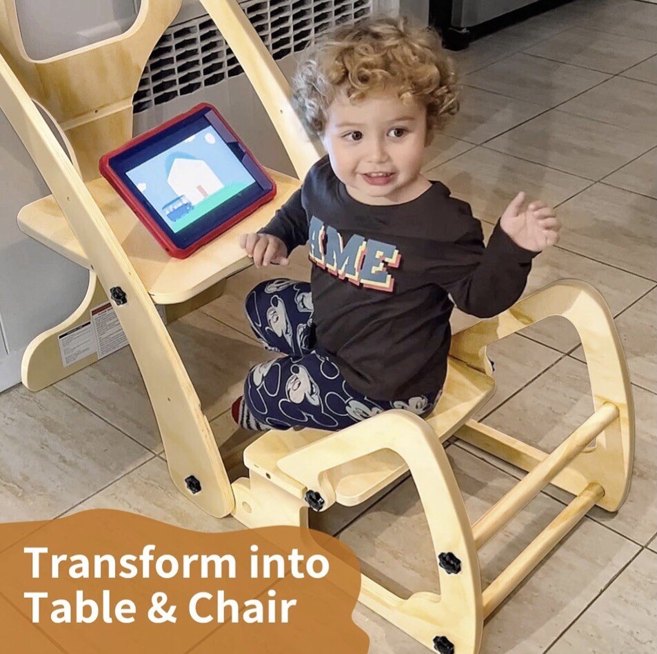 Toddler Standing Tower, Safe Wooden Toddler Learning Tower, Adjustable